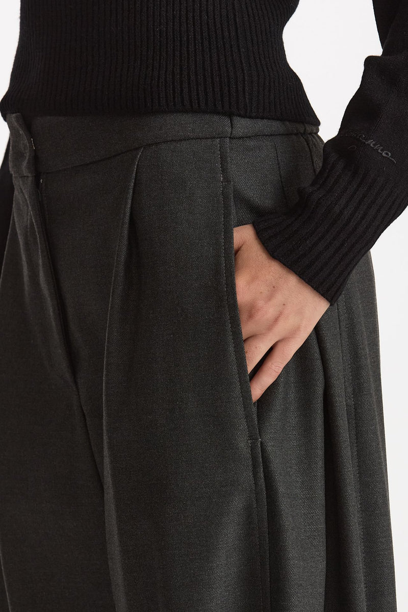 Pantalone morbido antracite donna Ermanno firenze - 6