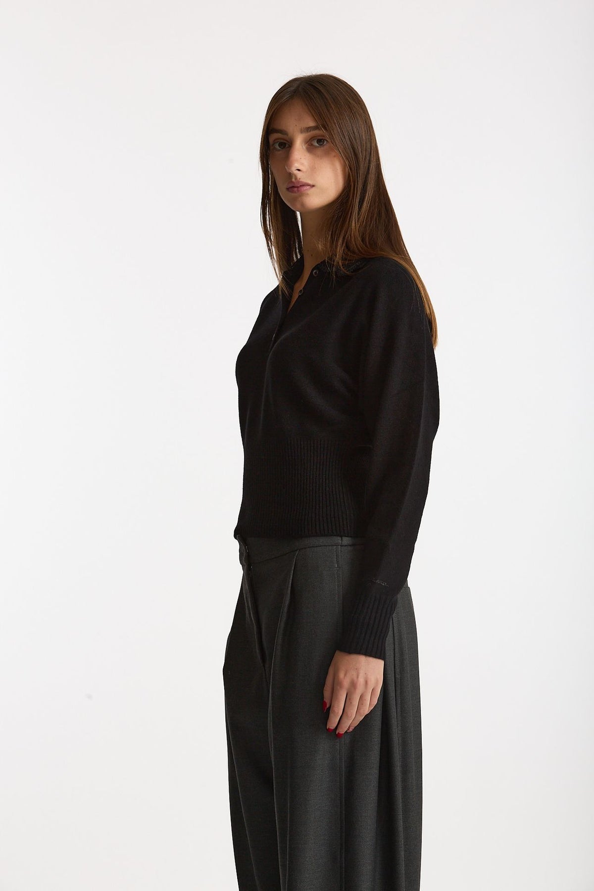 Maglia polo slim nero donna Ermanno firenze - 3