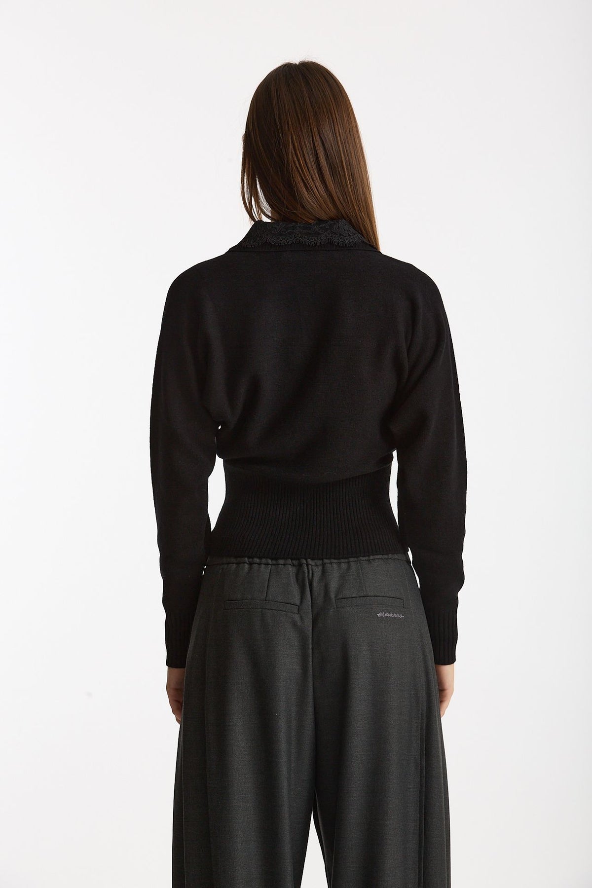 Maglia polo slim nero donna Ermanno firenze - 4