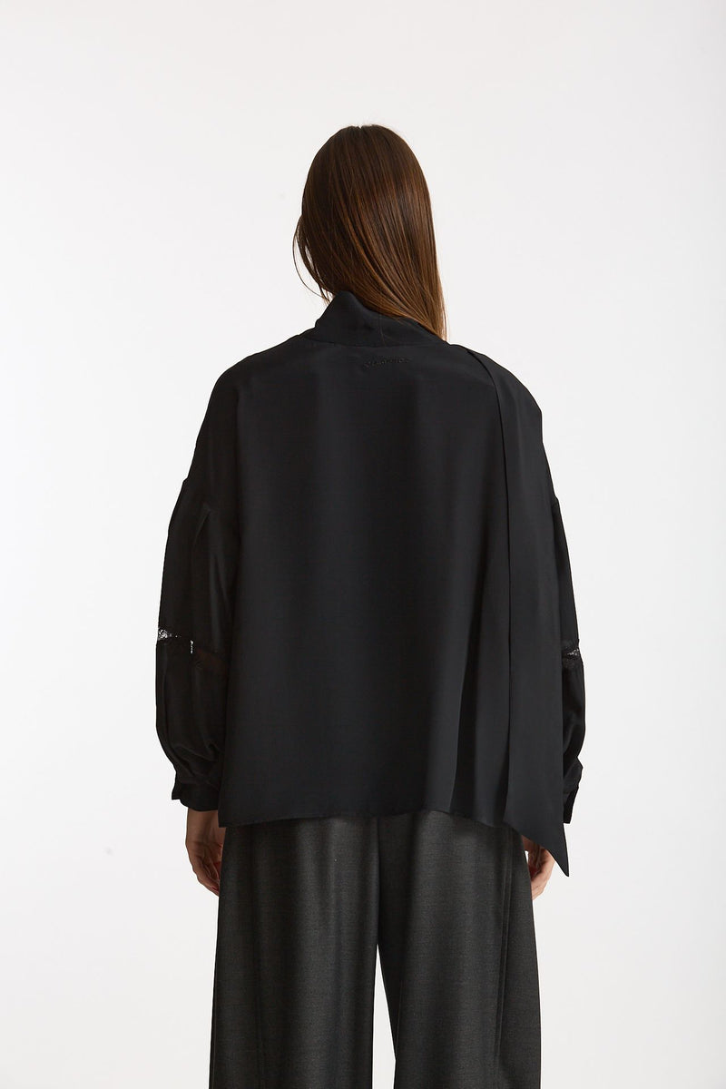 Camicia fluida nero donna Ermanno firenze - 3