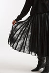 Gonna plissé con inserti in pizzo nero donna Ermanno firenze - 2