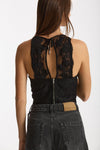 Top bustino con dettagli in pizzo nero donna Ermanno firenze - 1
