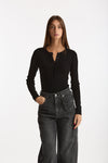 Maglia girocollo body nero donna Ermanno firenze - 1