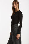 Maglia girocollo body nero donna Ermanno firenze - 2