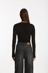 Maglia girocollo body nero donna Ermanno firenze - 3