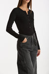 Maglia girocollo body nero donna Ermanno firenze - 4