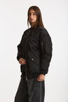 Bomber imbottito in raso con ricami gioiello nero donna Ermanno firenze - 2