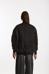 Bomber imbottito in raso con ricami gioiello nero donna Ermanno firenze - 3