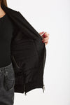 Bomber imbottito in raso con ricami gioiello nero donna Ermanno firenze - 7