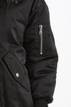 Bomber imbottito in raso con ricami gioiello nero donna Ermanno firenze - 9
