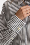 Camicia rigata bianca e nera donna Ermanno firenze - 6