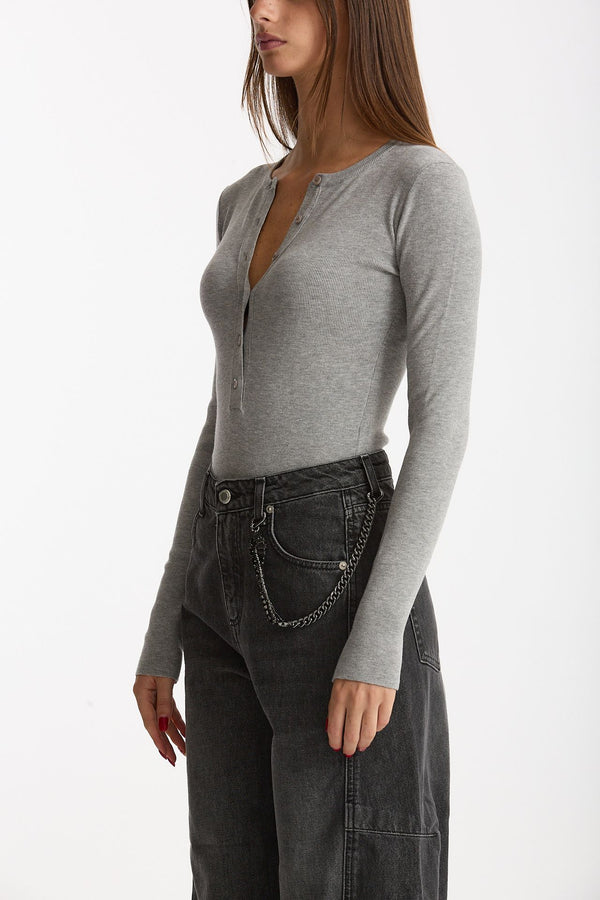 Maglia body girocollo grigio donna Ermanno firenze