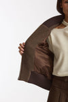 Bomber over crop marrone fango donna Seafarer - 5