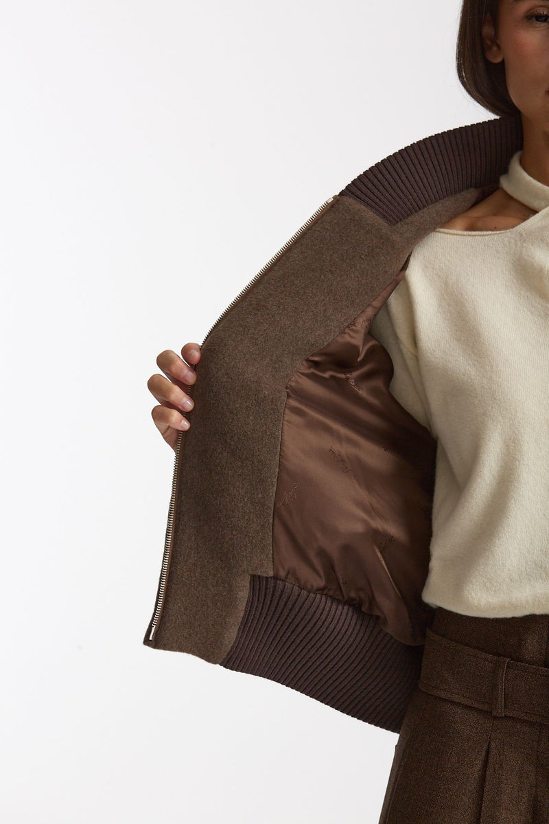 Bomber over crop marrone fango donna Seafarer - 5