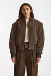 Bomber over crop marrone fango donna Seafarer - 1