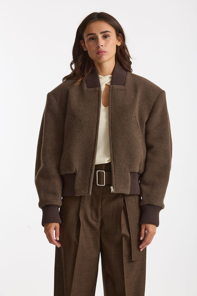Bomber over crop marrone fango donna Seafarer - 1