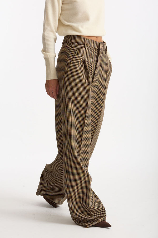Pantalone ampio SASCIA Pied de poule donna Seafarer