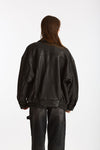 Giubbino over in pelle nero donna Myskin - 4