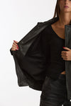 Giubbino over in pelle nero donna Myskin - 6