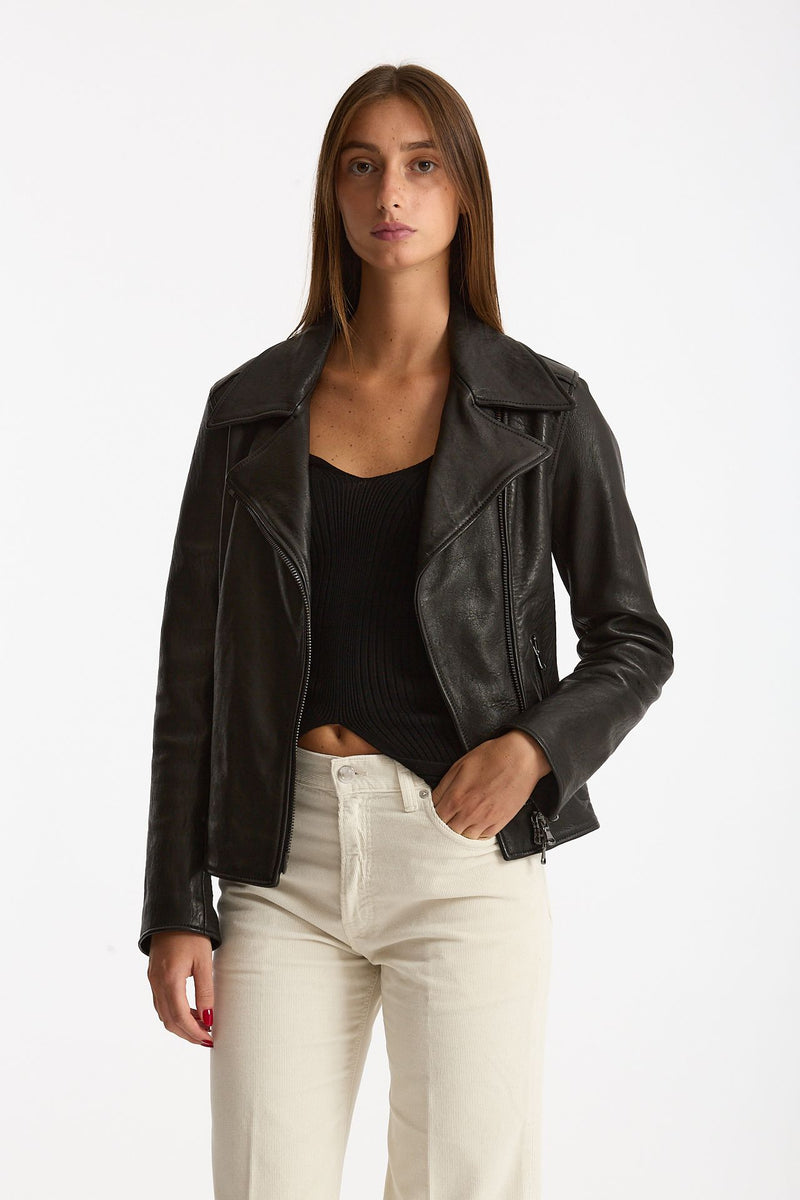 Giubbino in pelle nero donna Myskin - 1