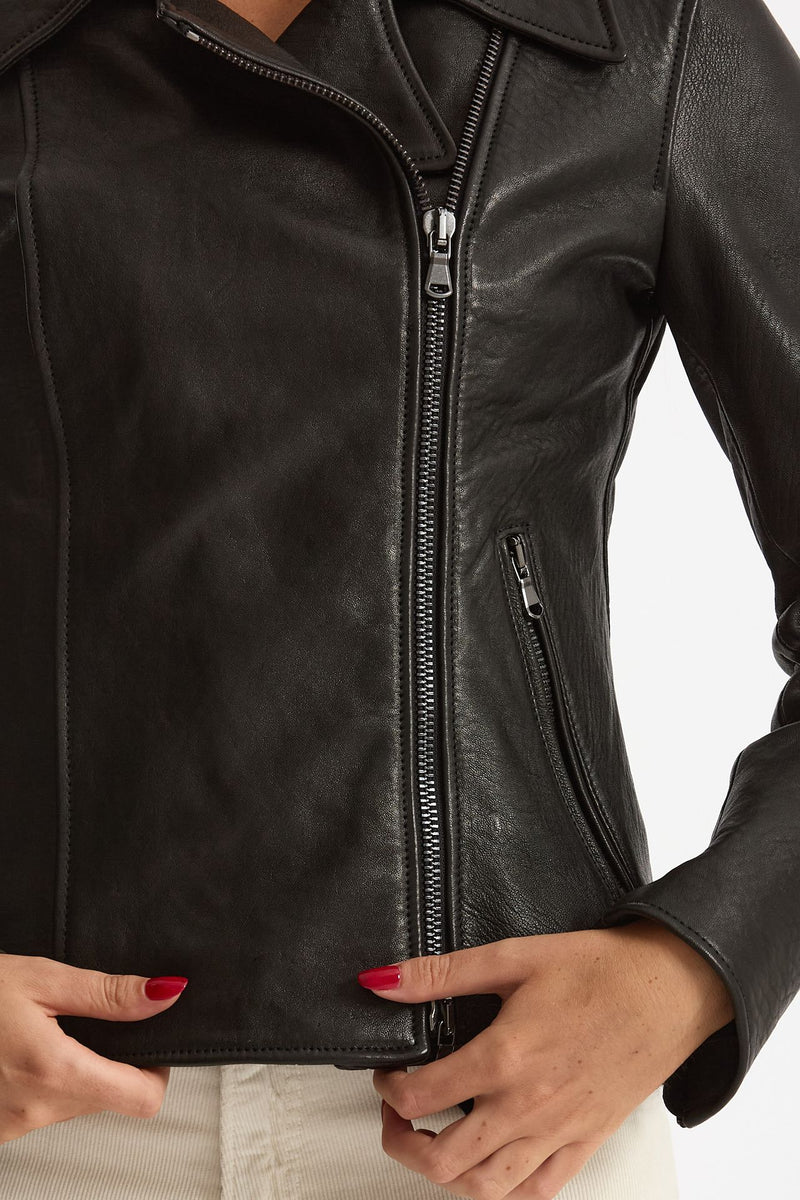 Giubbino in pelle nero donna Myskin - 2