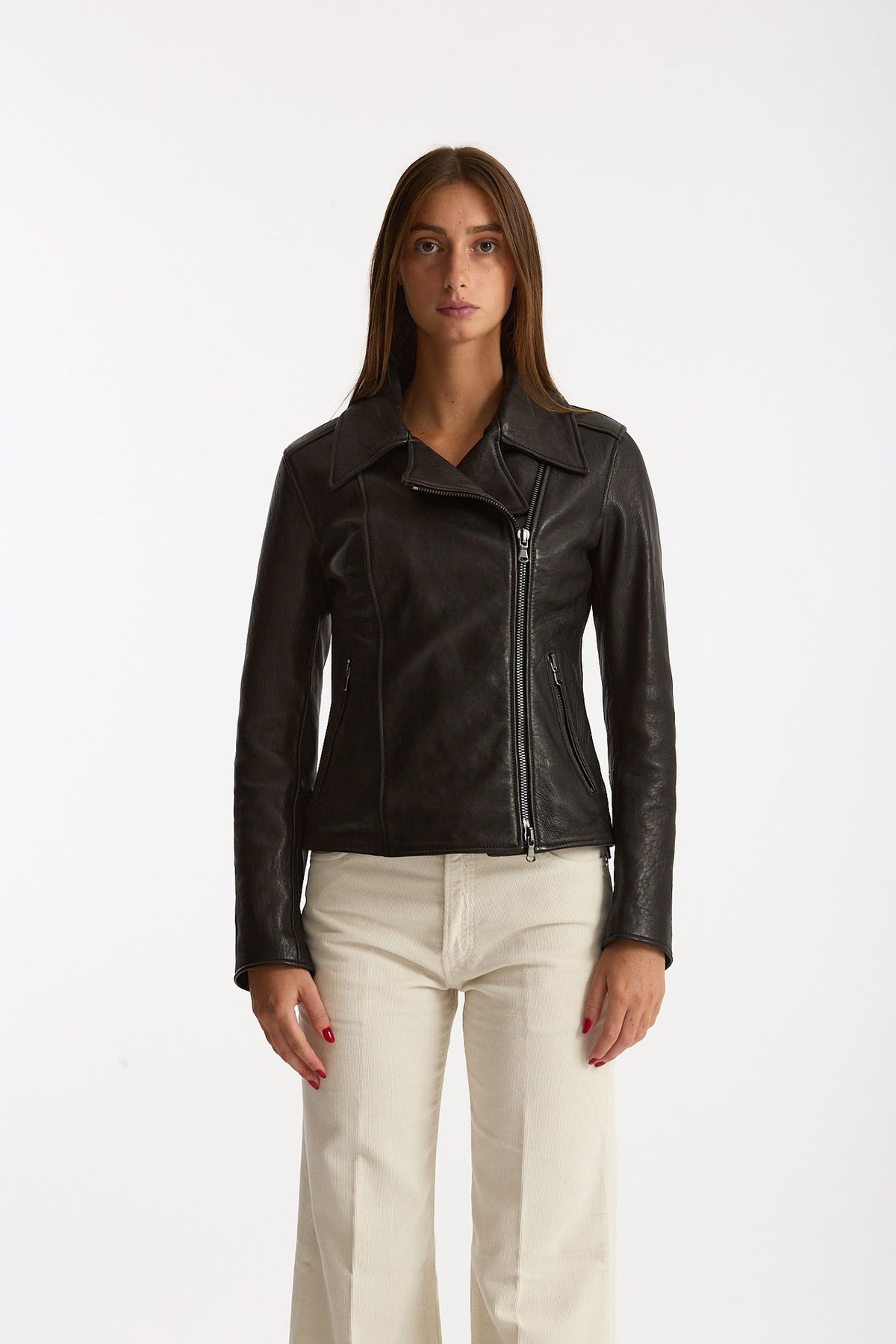 Giubbino in pelle nero donna Myskin - 4