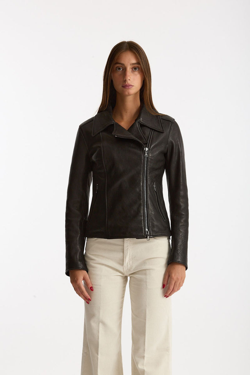 Giubbino in pelle nero donna Myskin - 4