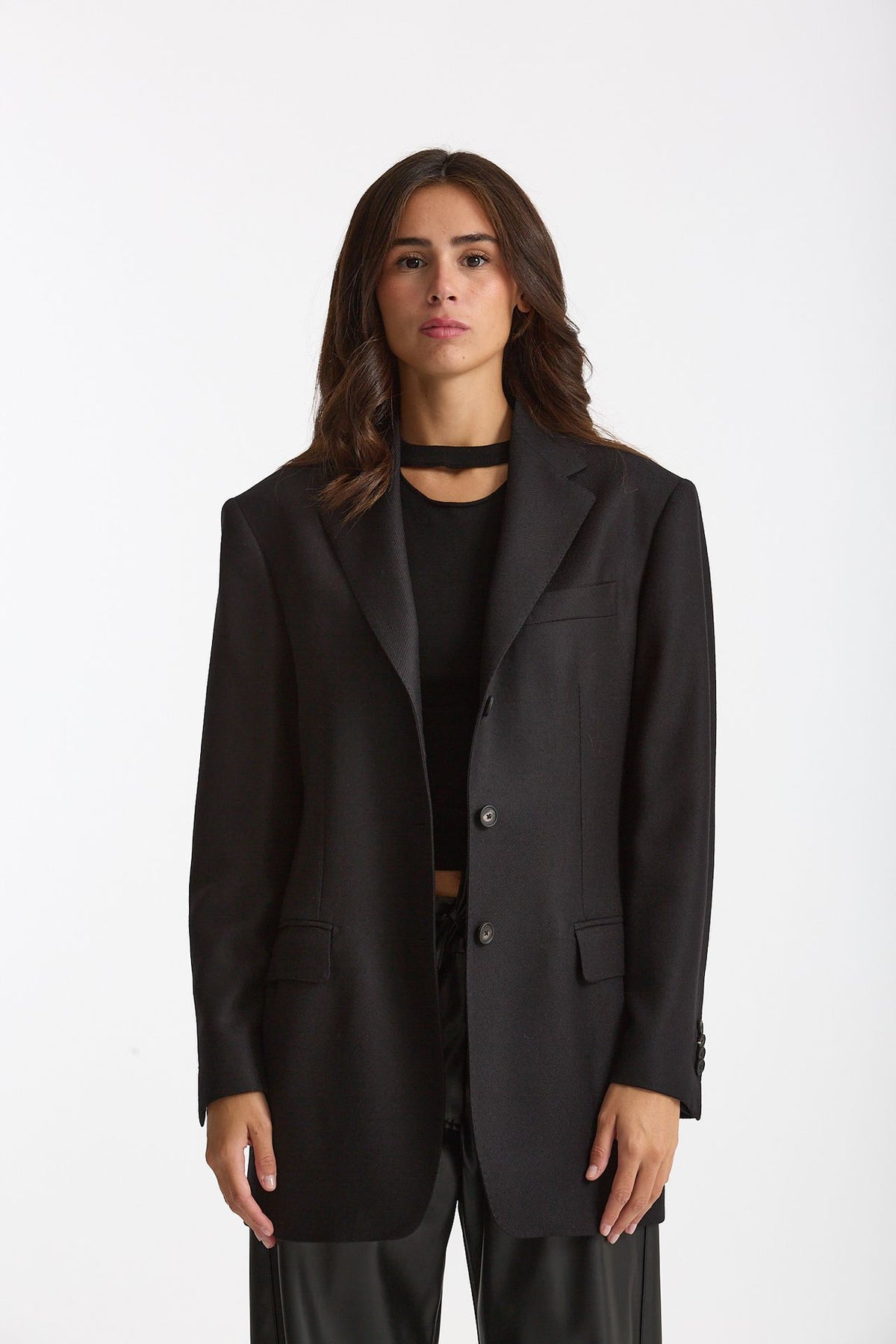 Blazer over in lana CEARA nero donna Tagliatore - 2