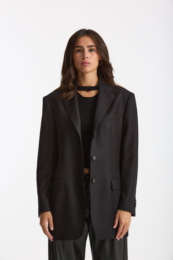Blazer over in lana CEARA nero donna Tagliatore