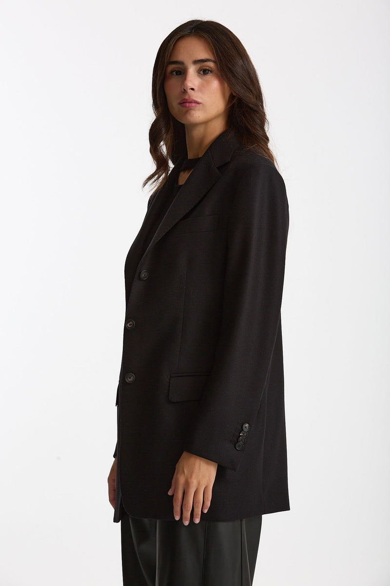 Blazer over in lana CEARA nero donna Tagliatore - 3