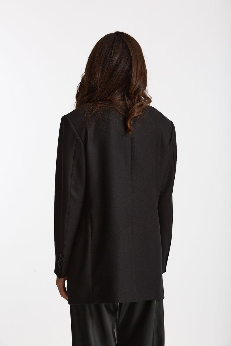 Blazer over in lana CEARA nero donna Tagliatore - 4