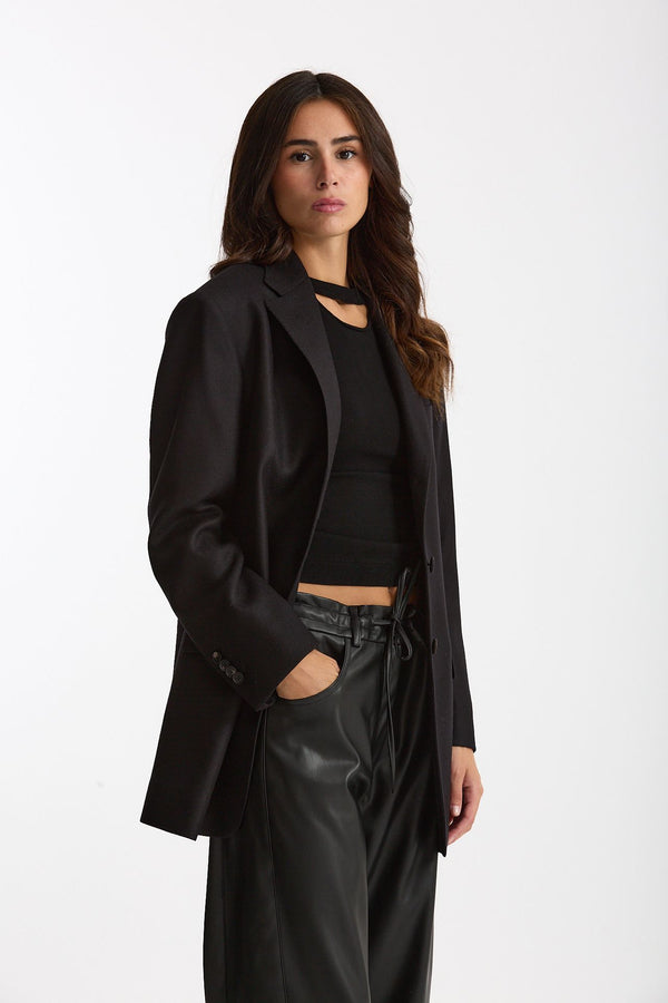 Blazer over in lana CEARA nero donna Tagliatore