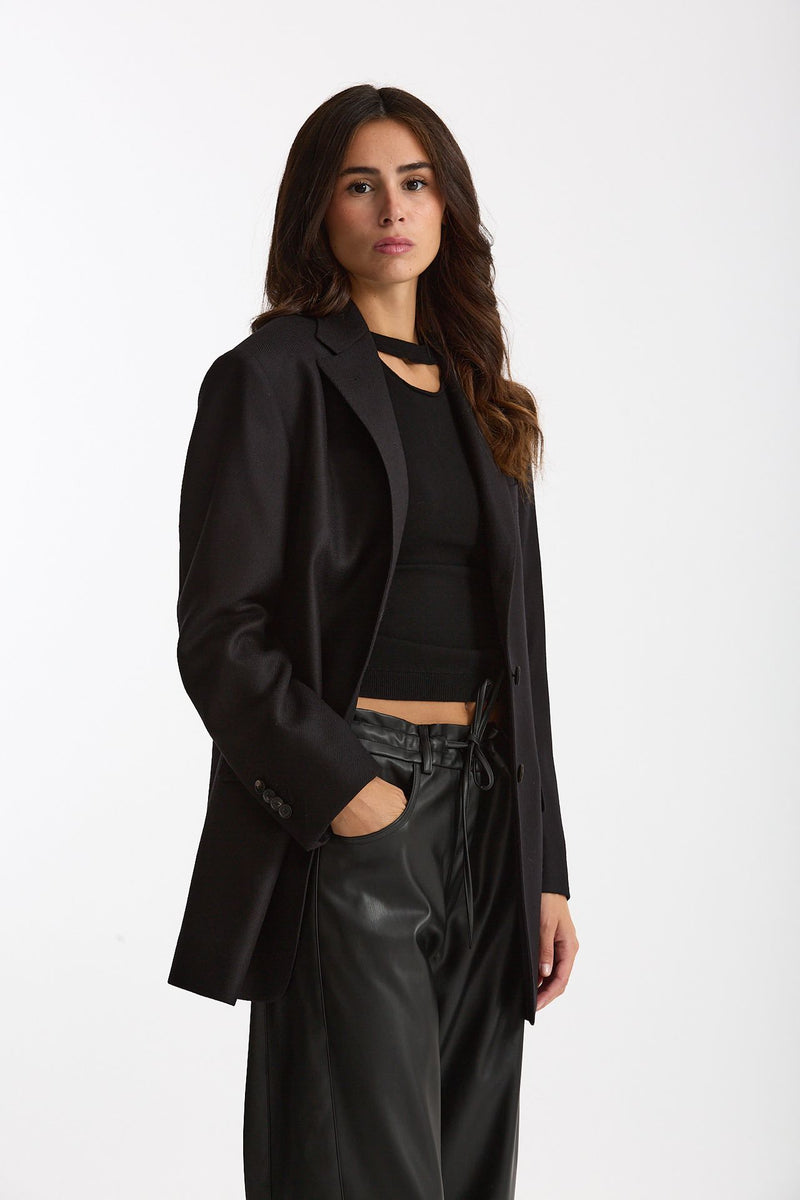 Blazer over in lana CEARA nero donna Tagliatore - 1
