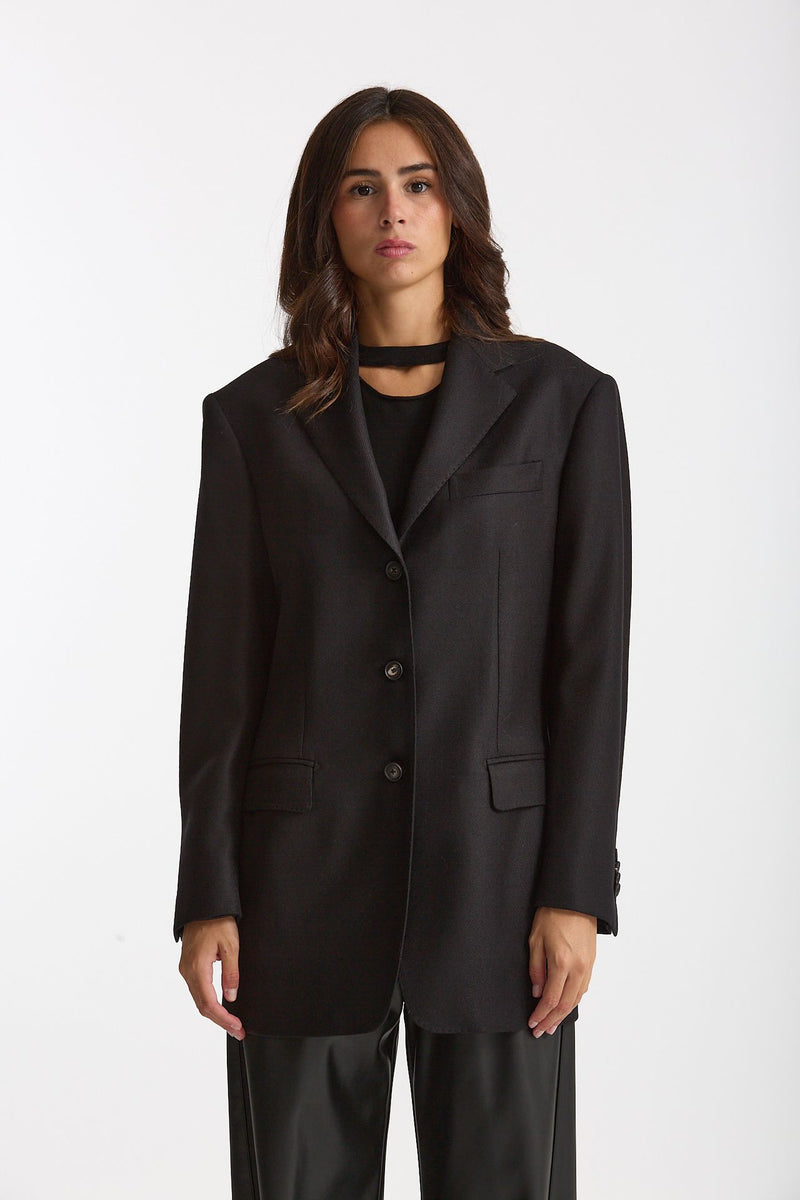 Blazer over in lana CEARA nero donna Tagliatore - 6