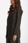 Blazer over JASMINE spigato nero e panna donna Tagliatore - 3