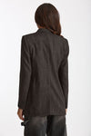 Blazer over JASMINE spigato nero e panna donna Tagliatore - 7