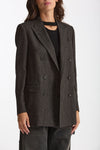 Blazer over JASMINE spigato nero e panna donna Tagliatore - 4