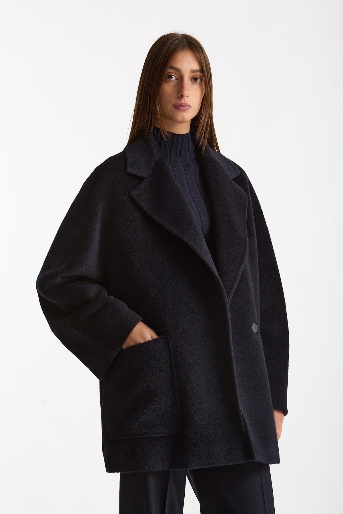 Cappotto over DENISE blu donna Tagliatore - 4