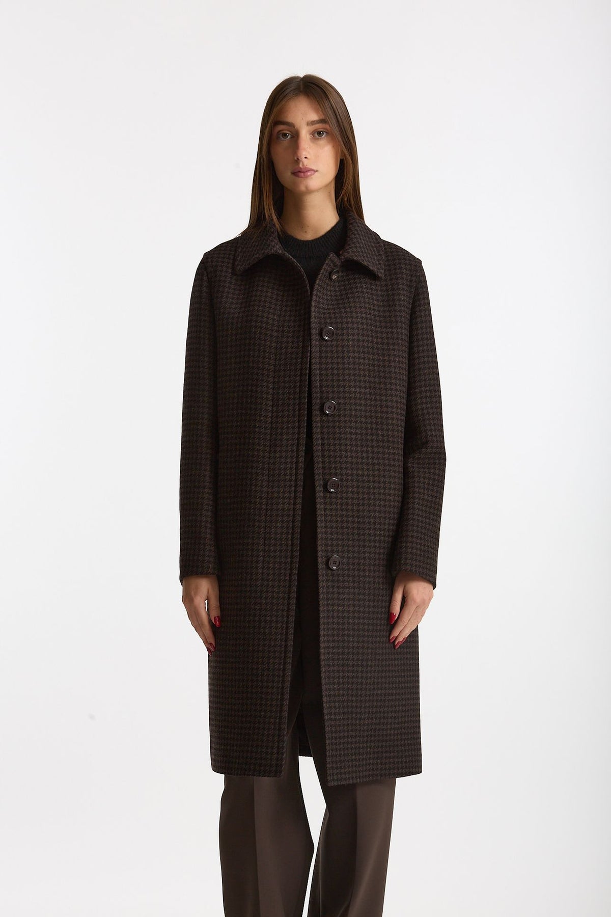 Cappotto dritto JANE Pied de poule donna Tagliatore - 1