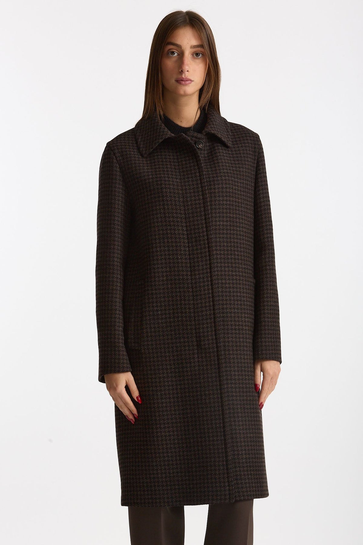 Cappotto dritto JANE Pied de poule donna Tagliatore - 2