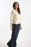 Maglia scollata panna donna Federica tosi - 3