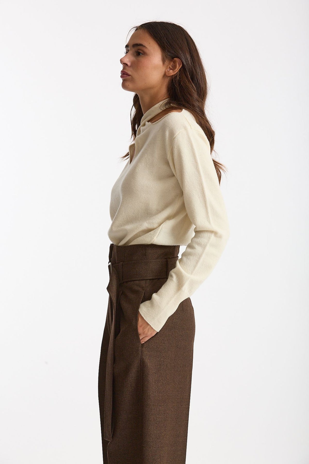 Maglia incrociata panna donna Federica tosi - 2