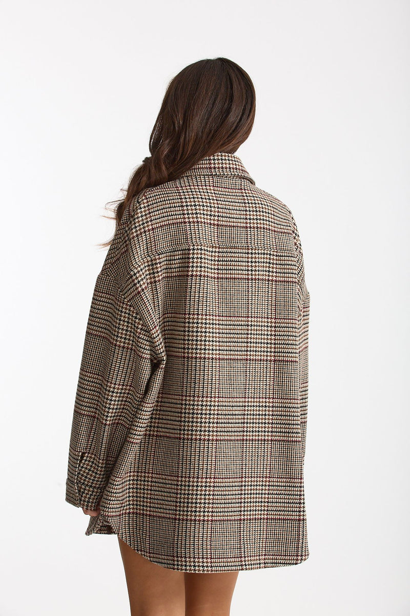 Camicia over in principe di Galles scozzese donna Federica tosi - 3