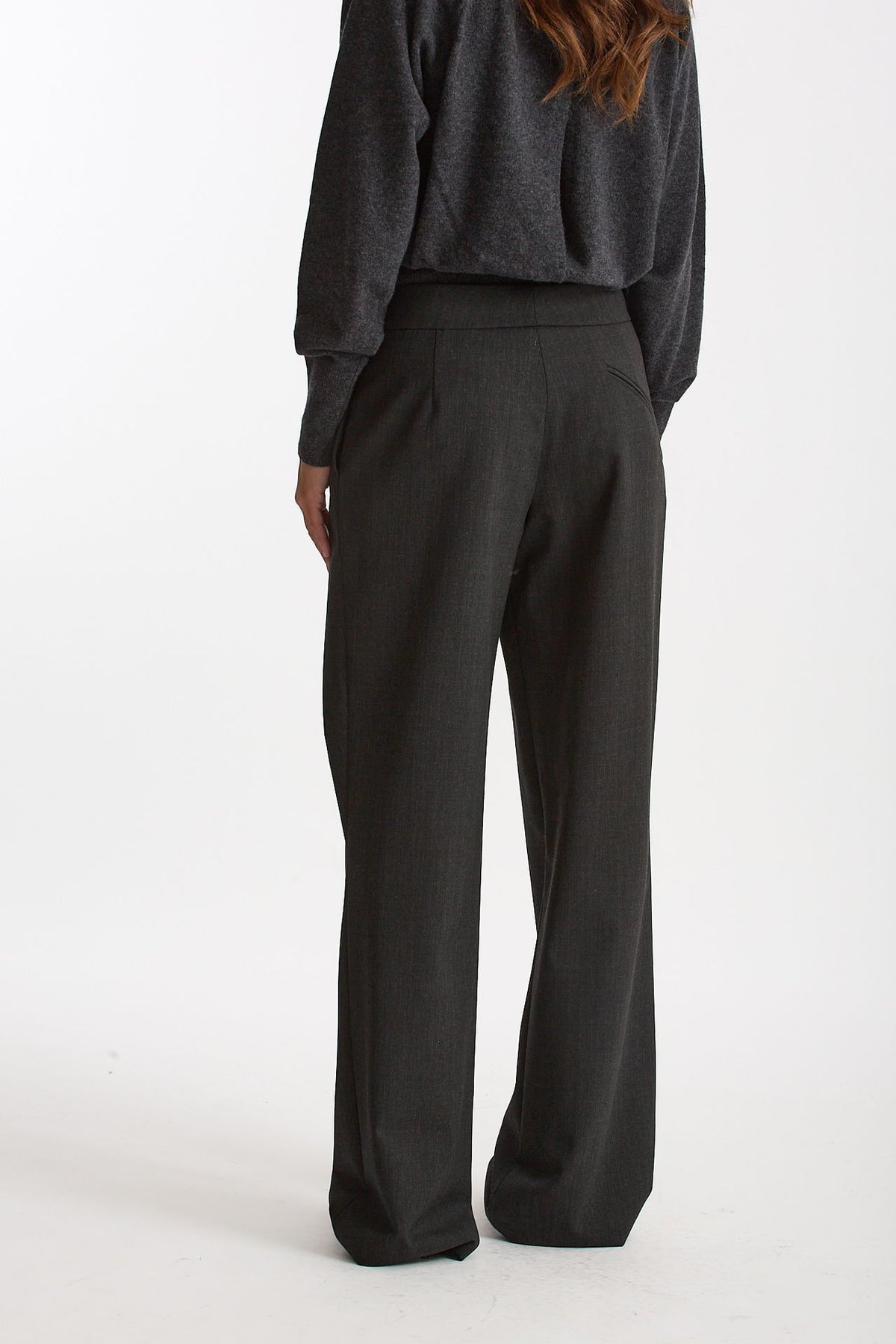 Pantalone con sormonto antracite donna Federica tosi - 3