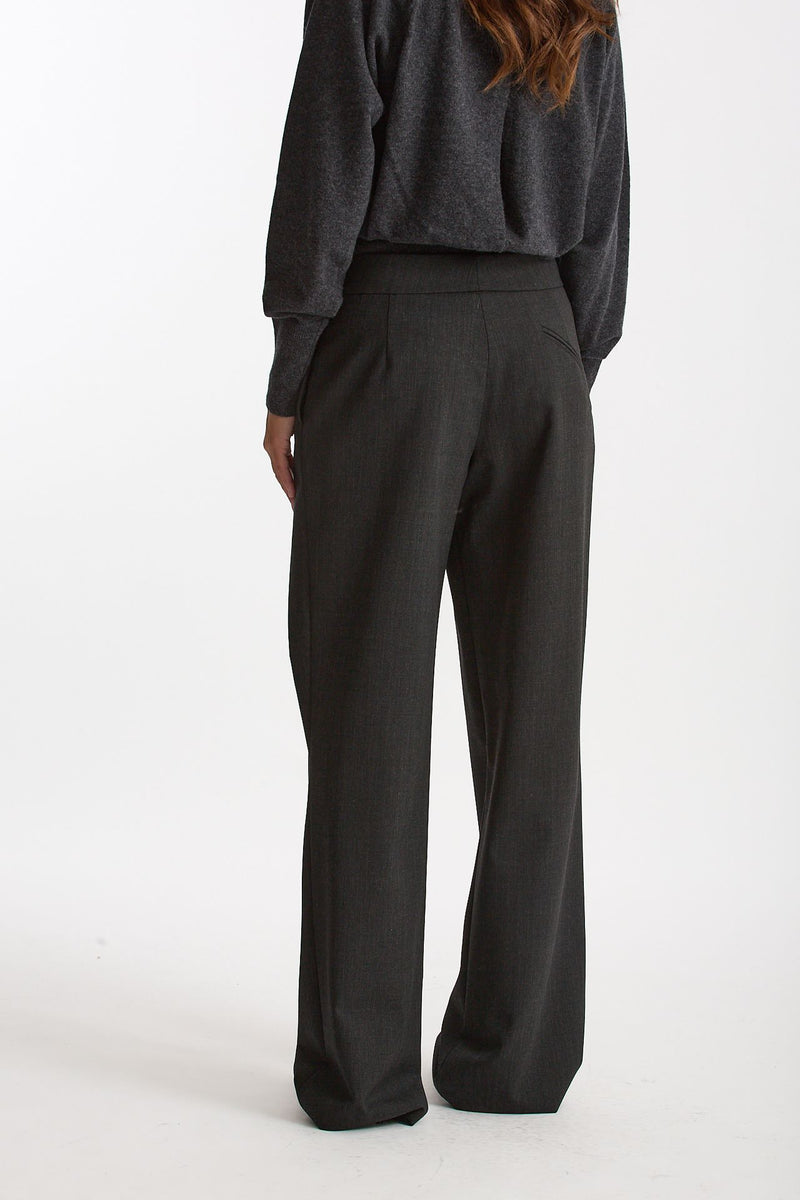 Pantalone con sormonto antracite donna Federica tosi - 3