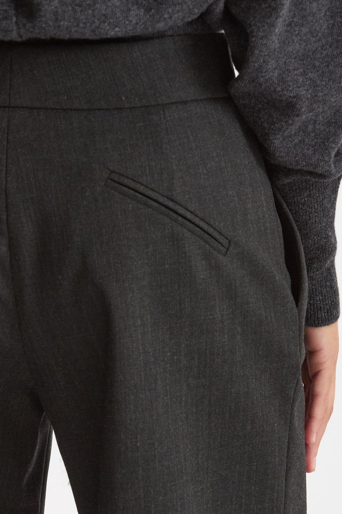 Pantalone con sormonto antracite donna Federica tosi - 8