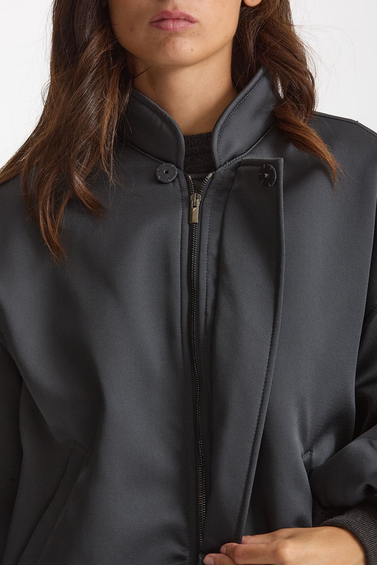 Bomber over grigio antracite donna Federica tosi - 2