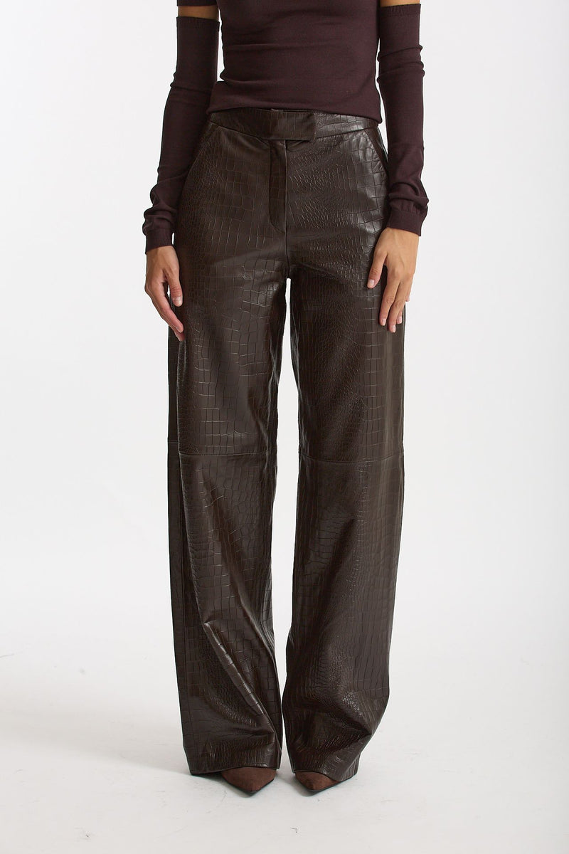 Pantalone stampa cocco marrone testa moro donna Federica tosi - 2