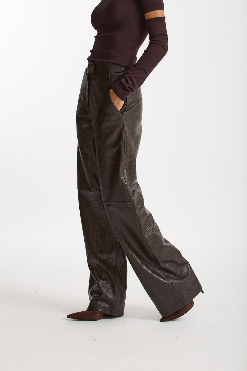 Pantalone stampa cocco marrone testa moro donna Federica tosi - 1