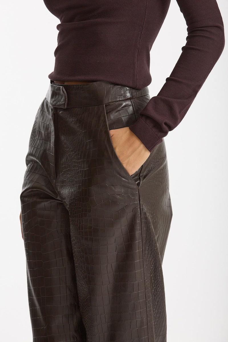 Pantalone stampa cocco marrone testa moro donna Federica tosi - 4